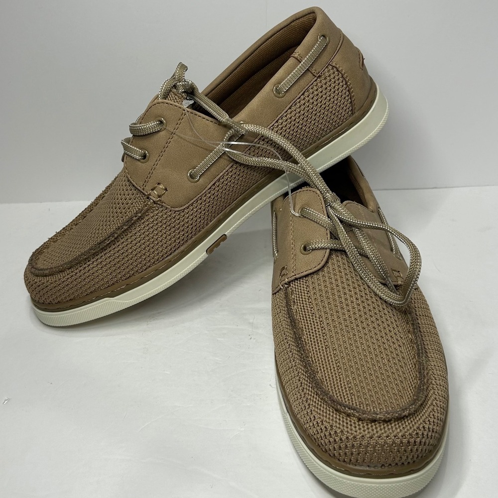 Madden Mens Tan Mesh Boat Shoes Ortholite Loafers Brown US 9.5 Preppy Boat Shoe